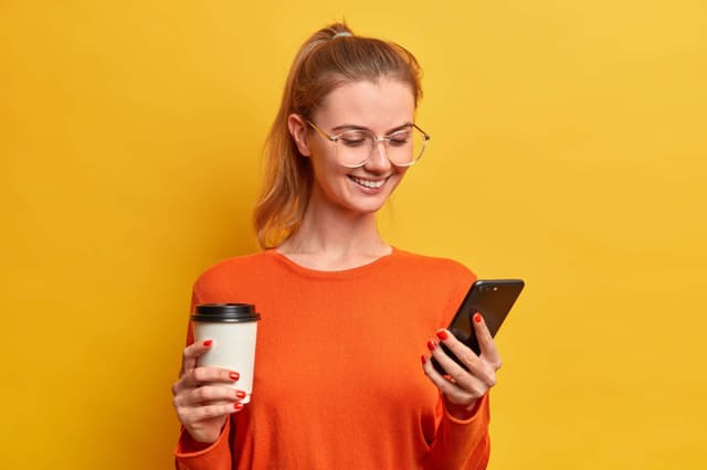 girl holding mobile